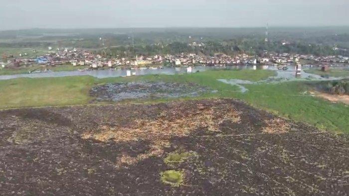 Ilustrasi lahan gambut seluas 30 hektare di Kecamatan Muara Kaman, Kabupaten Kutai Kartanegara, Kalimantan Timur hangus terbakar.