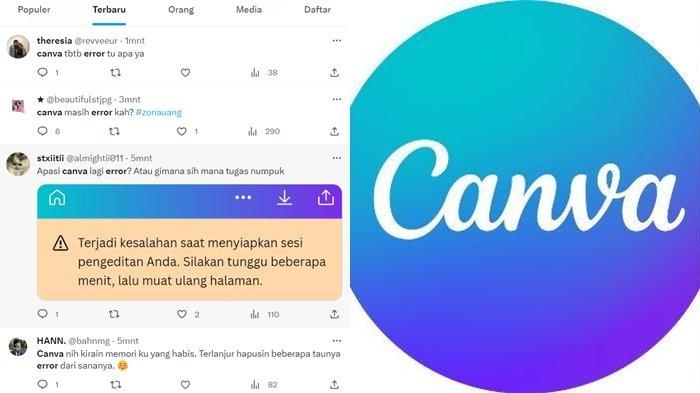 Keluhan pengguna karena aplikasi edit foto Canva error hari ini.