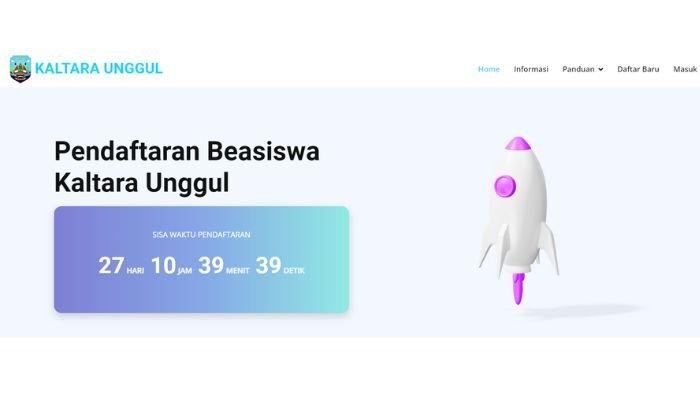 Laman pendaftaran Beasiswa Kaltara Unggul, cek syarat dan cara daftarnya.