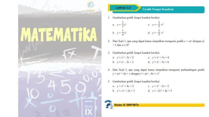 Soal Matematika kelas 9 SMP halaman 92, cek kunci jawabannya.