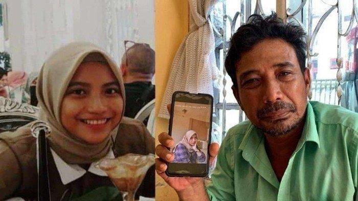 Kolase foto Mahira Dinabila dan ayah kandungnya Pariono. 