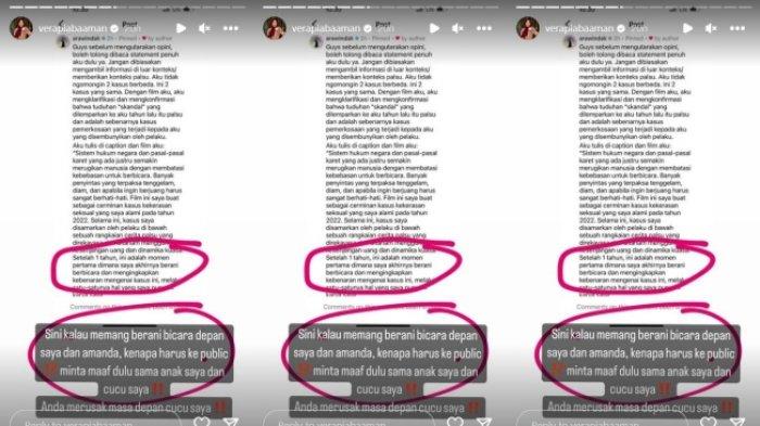 Unggahan Ibunda Amanda Zahra tanggapi pengakuan Arawinda Kirana.