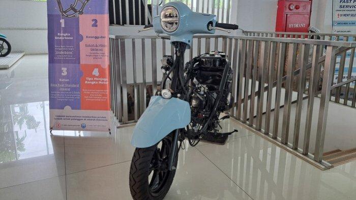 Konsumen bisa melihat langsung rangka yamaha Fazzio di main daeler Yamaha Sentral Balikpapan
