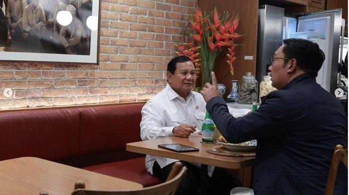 Prabowo Subianto dan Ridwan Kamil makan malam bersama