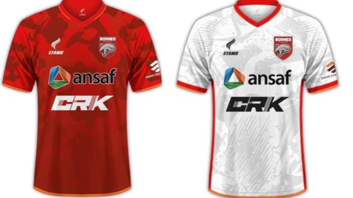 Jersey kandang (kiri) dan tandang (kanan) Borneo FC tahun 2021-2022