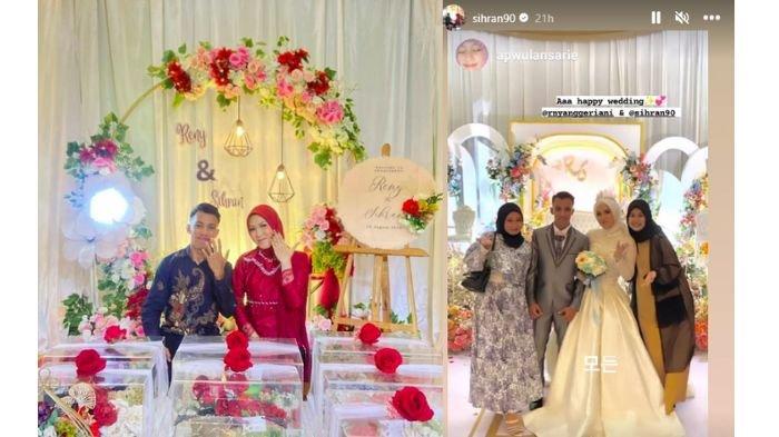 Potret Muhammad Sihran lamaran (kiri) dan menikah (kanan)