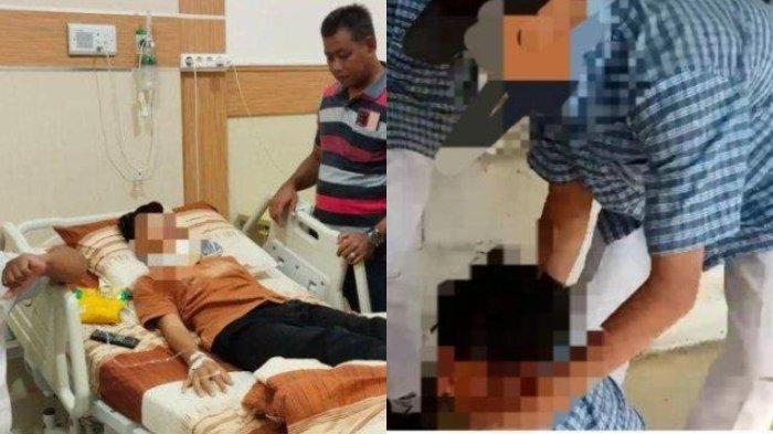 Korban perundungan di Cilacap (kiri) dan video aksi perundungan yang viral (kanan).