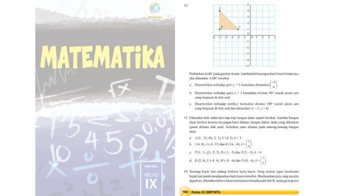 Soal Matematika kelas 9 SMP halaman 196, cek kunci jawabannya.