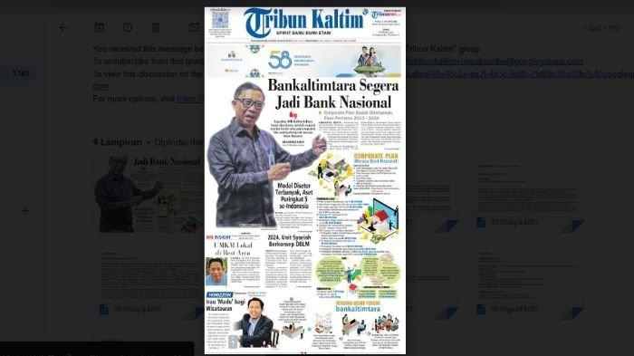 HL Tribun Kaltim 16 Oktober 2023 - Bankaltimtara segera jadi Bank Nasional dan corporate plan sudah ditetapkan,fase pertama 2023 –2024.