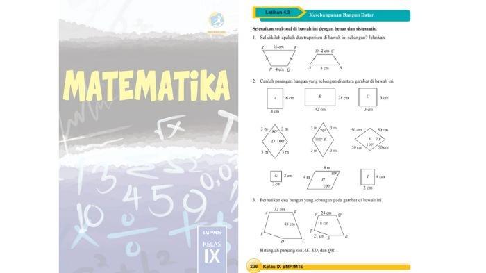 Soal Matematika kelas 8 SMP halaman 238, cek kunci jawabannya.