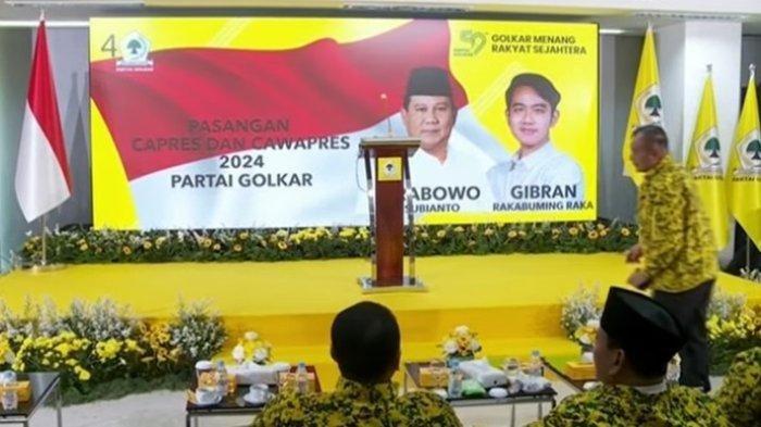 Partai Golkar menggelar Rapimnas mengusulkan Gibran Rakabuming Raka menjadi bakal cawapres Prabowo Subianto.