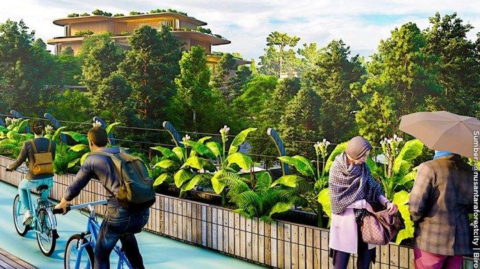 Ilustrasi suasana di area IKN Nusantara, Kalimantan Timur.