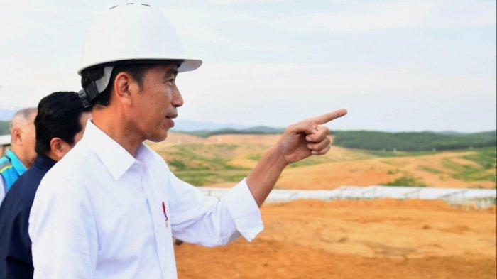 Presiden Jokowi tinjau lokasi pembangunan PLTS di Ibu Kota Nusantara, Penajam Pasear Utara, Kalimantan Timur pada Kamis (2/11/2023).