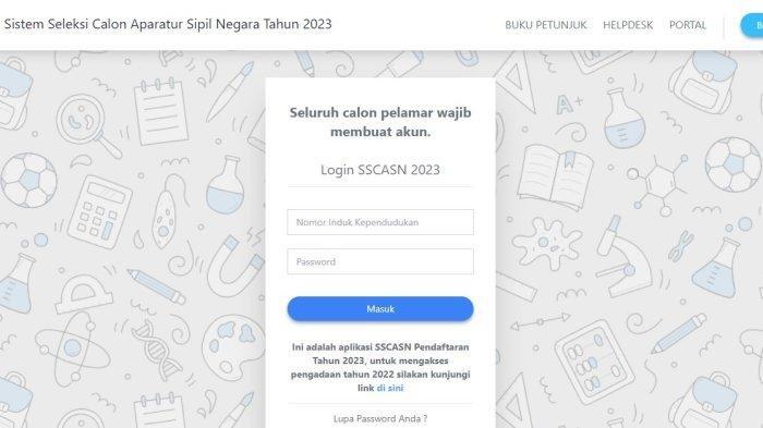 Laman SSCASN 2023 (https://sscasn.bkn.go.id/#)