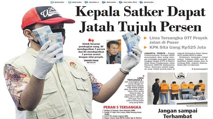 KPK menetapkan lima orang sebagai tersangka pascagiat operasi tangkap tangan (OTT) di Kantor Balai Besar Pelaksanaan Jalan Nasional Kalimantan Timur atau BBPJN Kaltim di Balikpapan, Kalimantan Timur.