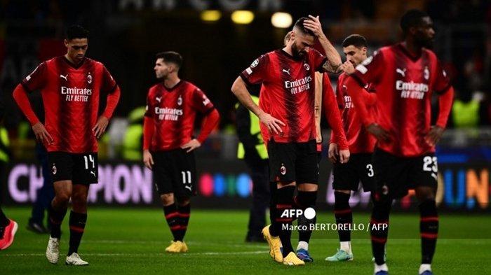 Pemain AC Milan usai laga di matchday kelima Liga Champions kontra Borussia Dortmund.
