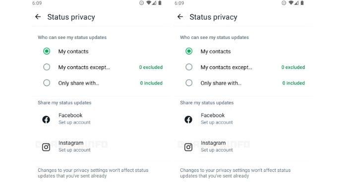 Penampakan fitur baru WhatsApp, bisa bagikan status ke Instagram.