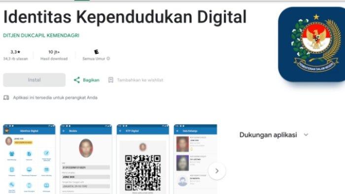 Identitas Kependudukan Digital di Google Play Store untuk membuat KTP digital pengganti e-KTP
