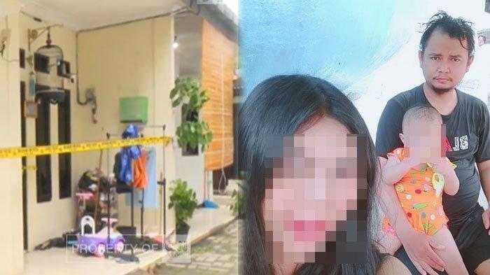 Panca bersama istrinya D dan rumah kontrakan mereka di wilayah Jagakarsa tempat pembunuhan keempat anaknya
