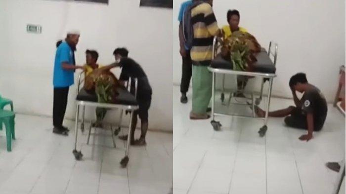 Tangkapan layar suasana haru di ruang jenazah di RSUD MA Sentot Patrol Indramayu, Jawa Barat lantaran seorang ibu beserta bayinya meninggal dunia usai diduga menjadi korban malapraktik