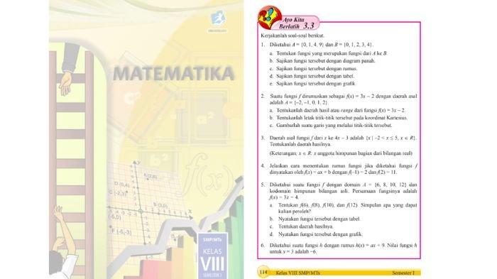 Soal Matematika kelas 8 SMP halaman 114, cek kunci jawabannya.
