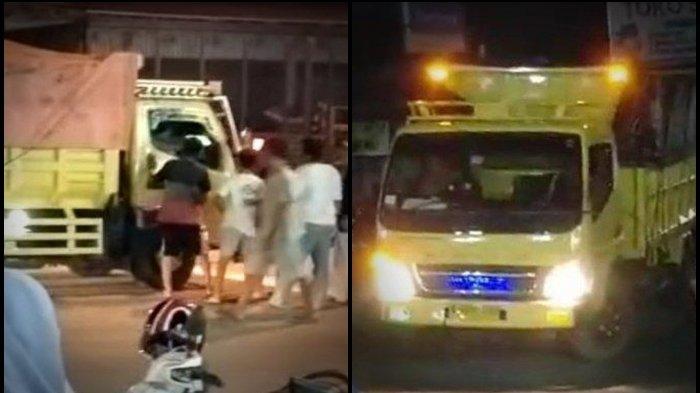 Truk batu bara terobos blokade warga