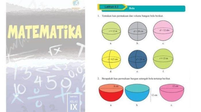 Soal Matematika kelas 9 SMP semester 2 latihan 5.3 bola, cek kunci jawabannya.
