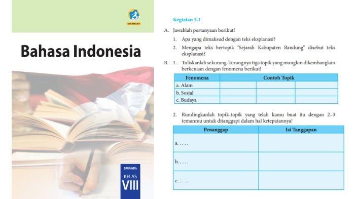 Soal Bahasa Indonesia kelas 8 SMP halaman 130, berikut kunci jawabannya.