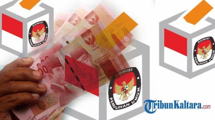 Ilustrasi aksi politik uang atau money politic.