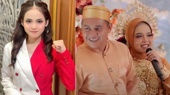Potret Putri Isnari saat tampil di acara Debat Cawapres 2024 (kiri), Putri Isnari dan Abdul Aziz saat hantaran panai di Balikpapan (kanan).