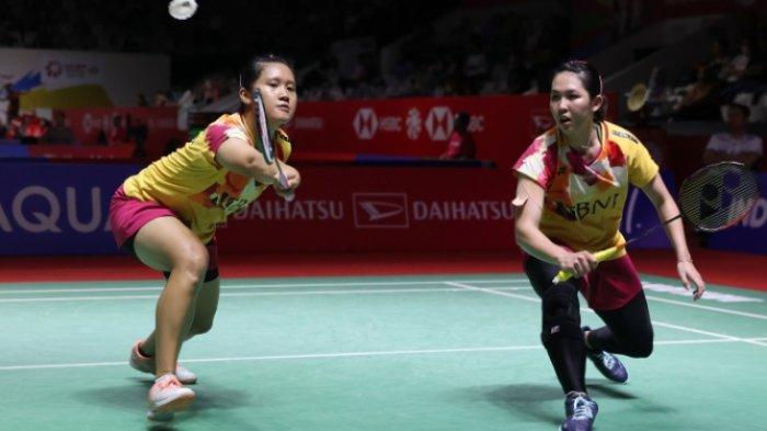 INDONESIA MASTERS - Lany Tria Mayasari/Ribka Sugiarto di Indonesia Masters 2024. Pasangan Lanny/Ribka melangkah ke semifinal setelah mengalahkan wakil Belanda di perempat final hari ini, Jumat (26/1/2024).