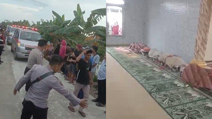 JENAZAH KORBAN PEMBUNUHAN - Lima jenazah sekeluarga yang menjadi korban pembunuhan sadis di Desa Babulu Laut, Kecamatan Babulu, Kabupaten Penajam Paser Utara (PPU), Kalimantan Timur tiba di rumah duka dan dimakamkan pada Selasa (6/2/2024) sore.