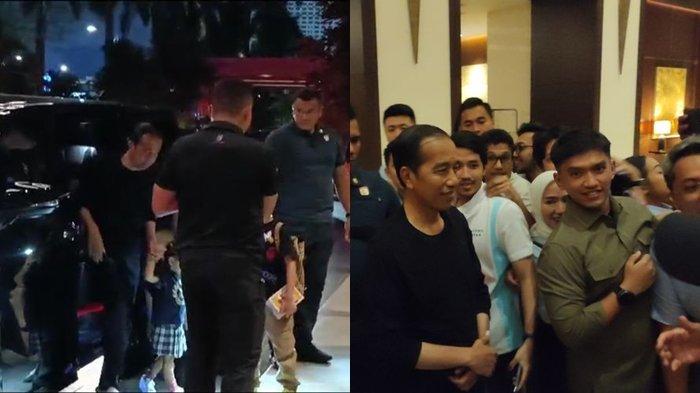 Presiden Joko Widodo (Jokowi) mendatangi hotel tempat berkumpulnya pasangan calon nomor urut 2 di Hotel Fairmont, Jakarta, Sabtu (10/2/2024) malam.