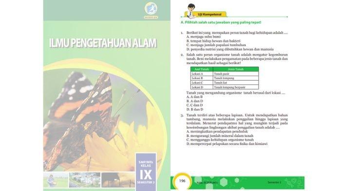 Soal IPA kelas 9 Kurikulum 2013 Semester 2 halaman 196, cek kunci jawabannya.
