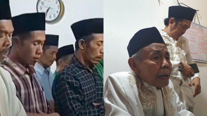JEMAAH AOLIA - Shalat tarawih yang dilaksanakan Jemaah Aolia, Gunung Kidul. Kanan: Imam Jemaah Aolia, KH Ibnu Hajar Pranolo atau Mbah Benu. Jemaah Aolia, Gunung Kidul ini sudah mulai puasa Ramadhan 1445 H, 7 Maret 2024.
