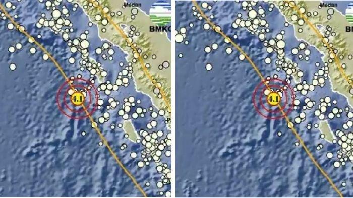 Gempa bumi beberapa menit yang lalu di Nias Selatan Sumatera Utara magnitudo 4.1, berikut info BMKG.
