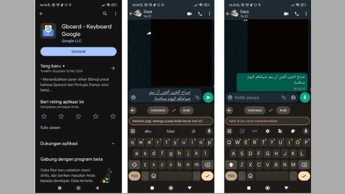 WHATSAPP TULISAN ARAB - Simak cara buat tulisan Arab di WhatsApp dengan menggunakan GBoard.
