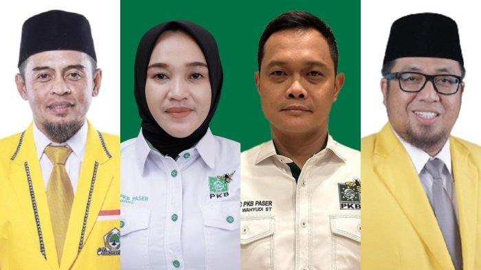 CALEG DPRD PASER - Dari kiri ke kanan: Zulkilfi Kaharuddin (Golkar), Elly Ermayanti (PKB), Hendra Wahyudi (PKB) dan Ikhwan Antasari (Golkar), empat caleg yang meraih suara tertinggi di Pileg 2024 DPRD Paser di empat dapil. Berikut 30 caleg yang bakal duduki DPRD Paser 2024-2029 berdasarkan rekapitulasi KPU. Jumlah Kursi terbanyak, menjadi milik PKB dengan 12 kursi.