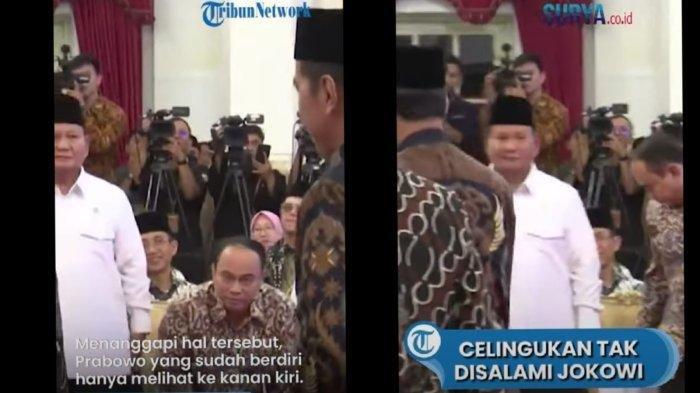 JOKOWI - PRABOWO - Video Presiden Republik Indonesia, Joko Widodo (Jokowi) yang tak menyalami Menteri Pertahanan (Menhan) Republik Indoneia, Prabowo Subianto ketika menghadiri acara penyerahan zakat di Istana Negara, Gambir, Jakarta Pusat, Rabu (13/3/2024).