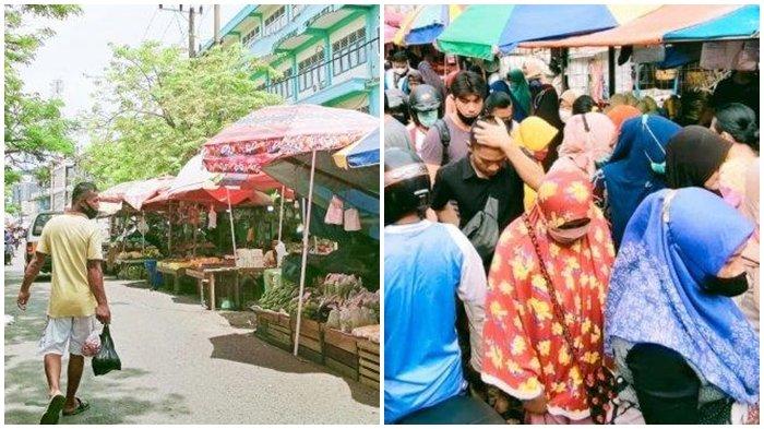 PENERTIBAN PKL PASAR - Pedagang Kaki Lima atau PKL yang beredar di area Pasar Pandansari Kota Balikpapan, Kalimantan Timur akan ditertibkan. Namun langkah ini belum bisa dilakukan, Jumat (22/3/2024).