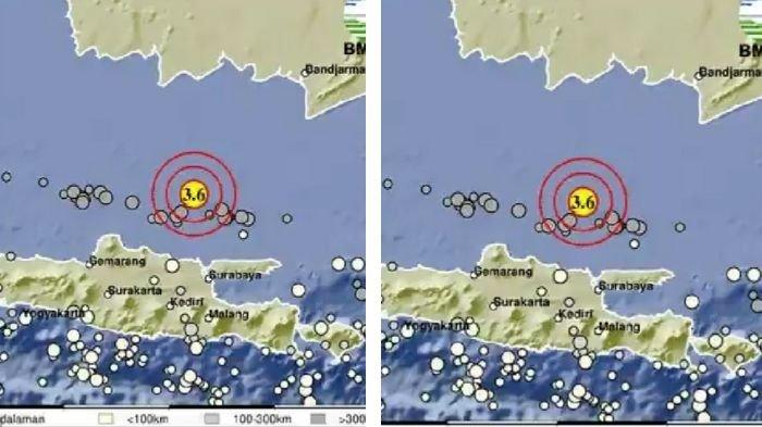 GEMPA TUBAN JATIM - Gempa lagi di Tuban Jawa Timur dini hari ini beberapa menit yang lalu magnitudo 3.5, cek info BMKG.
