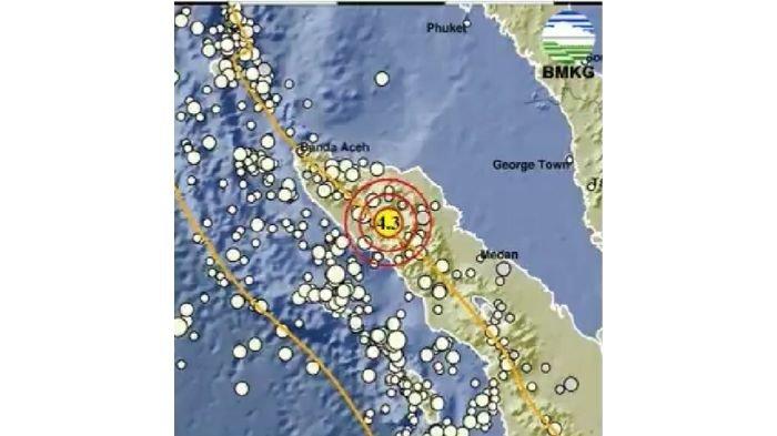 GEMPA BARUSAN - Gempa bumi terjadi di Blang Pidie Aceh Barat magnitudo 4.3, simak info BMKG.