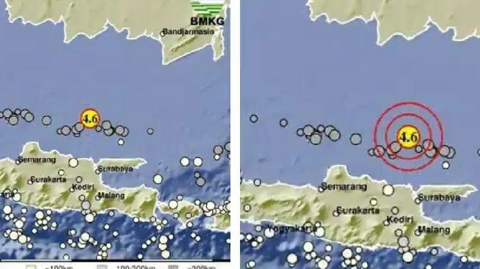 Gempa Tuban Jawa Timur baru saja dengan magnitudo 4.6, berikut info BMKG.