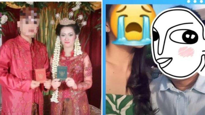 Pernikahan istri sah dengan caleg DPRD terpilih di Banten (kiri), potret suaminya selingkuh dengan artis FTV (kanan).