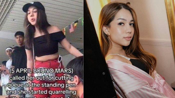Selebgram Una Dembler saat meludahi penonton Bruno Mars di Singapura (kiri), inilah sosok Una Dembler dan fakta tentang dirinya.