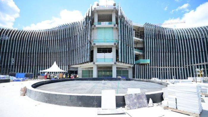 Istana Presiden di IKN Nusantara, Kalimantan Timur, sedang dalam progres pembangunan. 