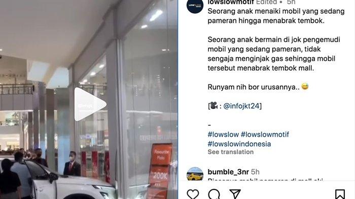 Chery Omoda E5 menabrak tembok mal