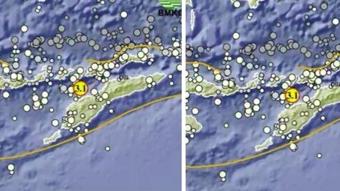 GEMPA TERKINI - Gempa 10 menit yang lalu terjadi di Timor Tengah Utara NTT magnitudo 3.1, cek info BMKG
