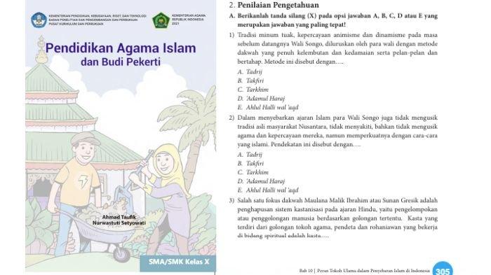 KUNCI JAWABAN PAI - Berikut kunci jawaban PAI kelas 10 halaman 305-308 materi Peran Tokoh Ulama dalam Penyebaran Islam di Indonesia (Metode Dakwah Islam Oleh Wali Songo di Tanah Jawa)