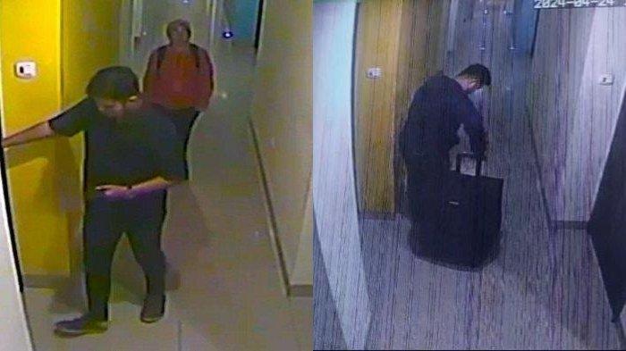 Pelaku pembunuhan wanita dalam koper terekam kamera CCTV masuk ke hotel bersama korban. - Terduga pelaku pembunuhan wanita dalam koper sempat mengajak korban ke hotel di kawasan Bandung sebelum menghabisinya.